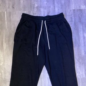 garage black cuffed drawstring sweatpants